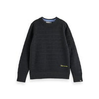 Scotch Shrunk Antracite Melange Structured Pullover