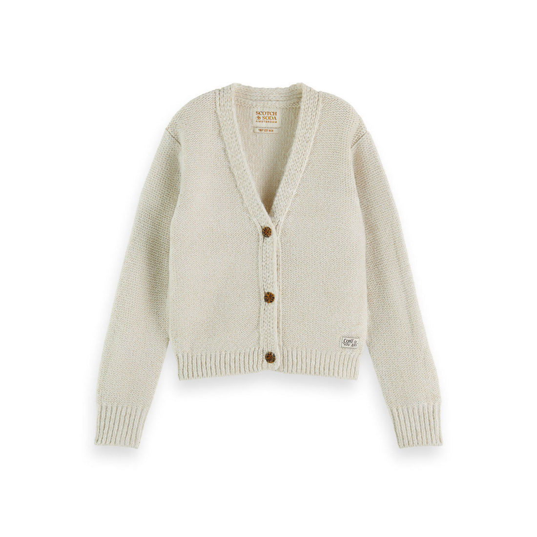 Scotch Shrunk Ecru Metallic Yarn Cardigan