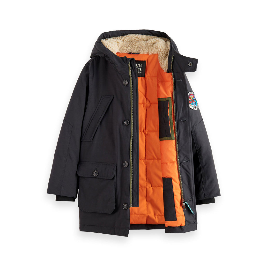 Scotch Shrunk Antracite Longer Length Padded Jacket