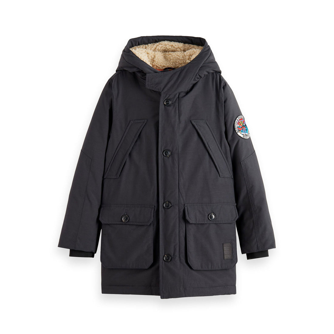 Scotch Shrunk Antracite Longer Length Padded Jacket