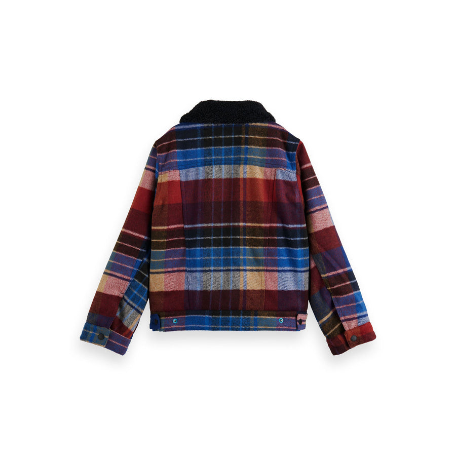 Scotch Shrunk Blue Multi Wool Blend Trucker Jacket Ladida