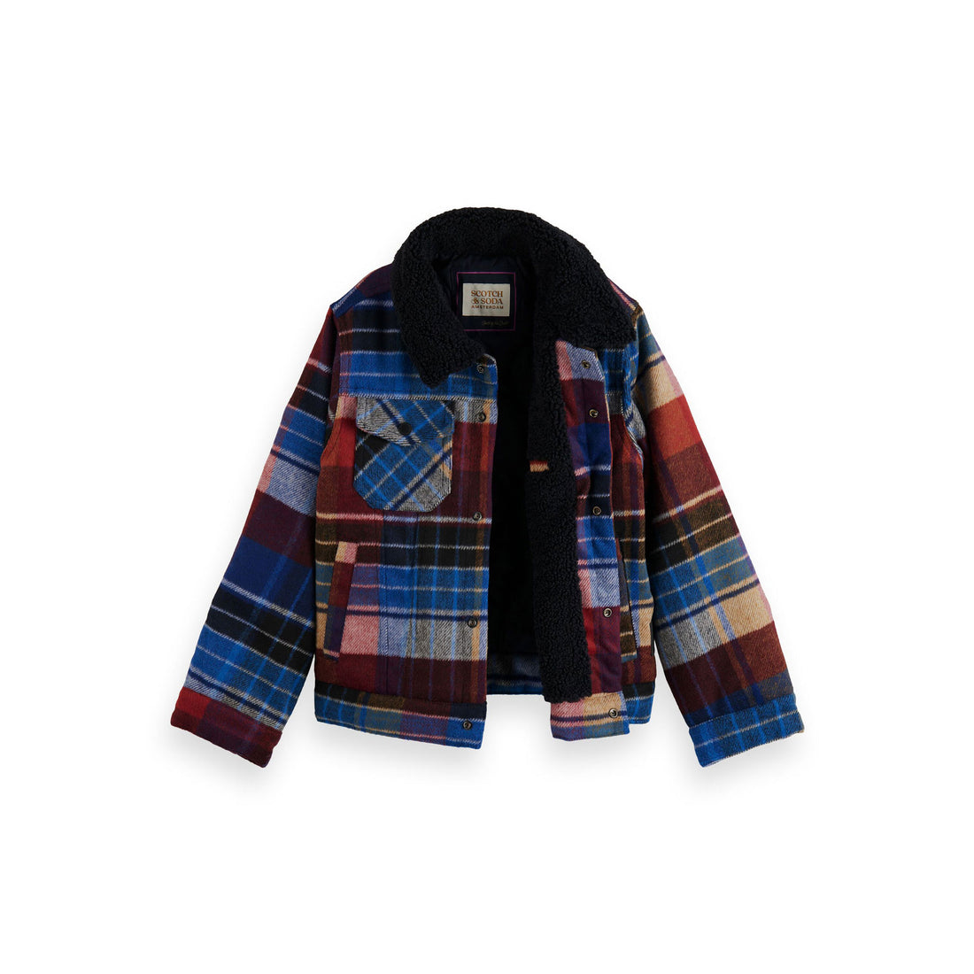 Scotch Shrunk Blue Multi Wool Blend Trucker Jacket