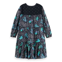 Scotch Shrunk Night Leaf Velvet Detail Dress