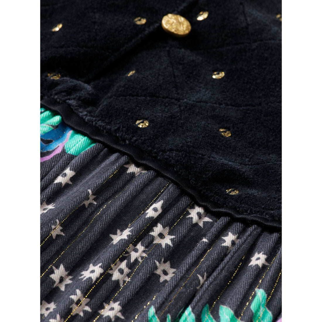 Scotch Shrunk Night Leaf Velvet Detail Dress