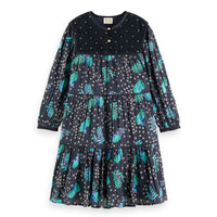 Scotch Shrunk Night Leaf Velvet Detail Dress