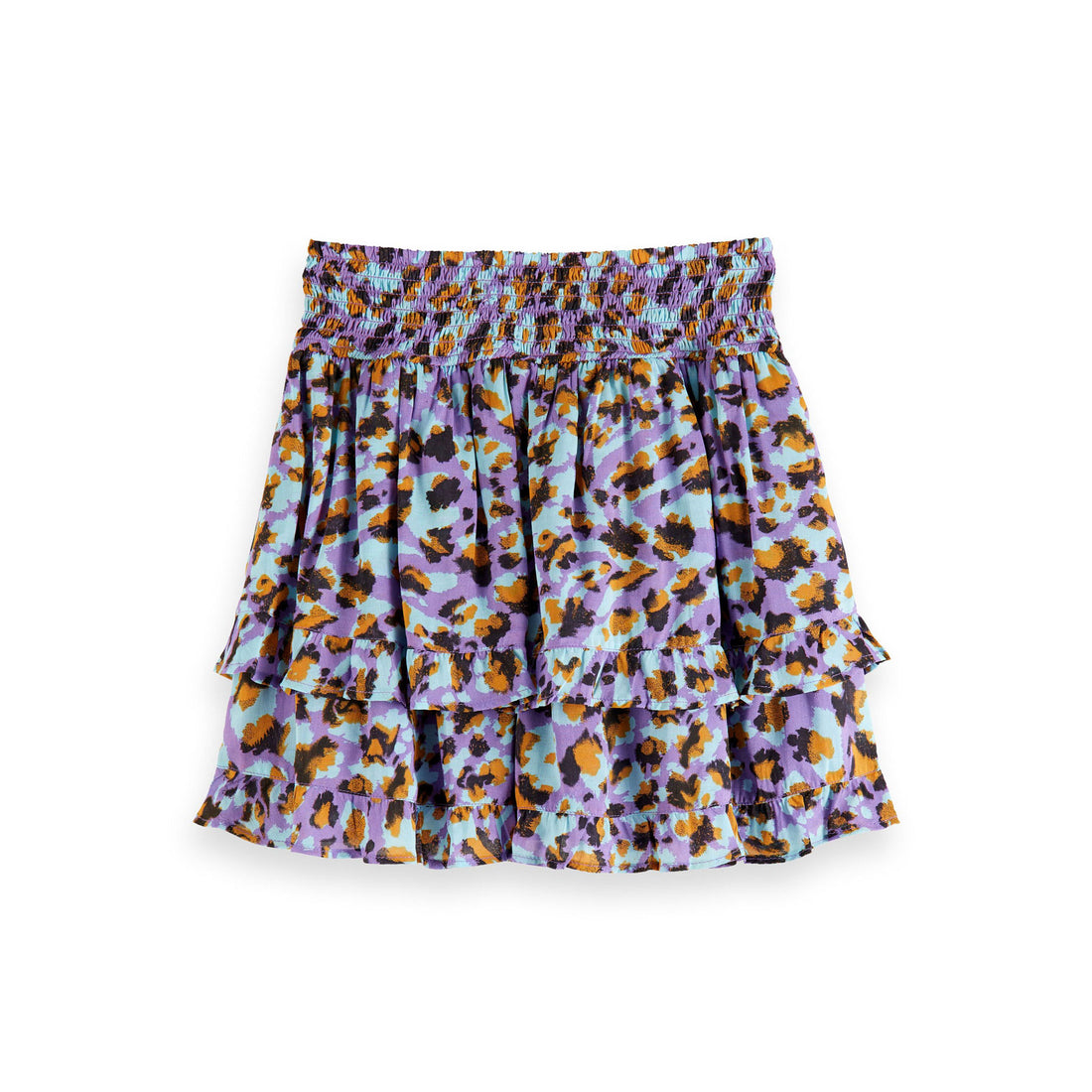 Scotch Shrunk Floral Leopard  Mini Skirt
