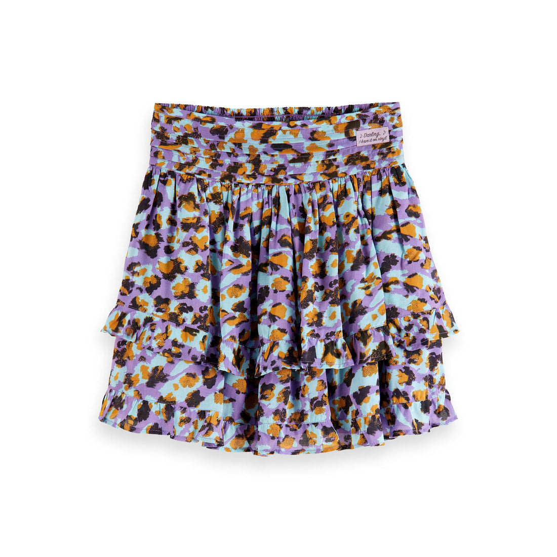 Scotch Shrunk Floral Leopard  Mini Skirt