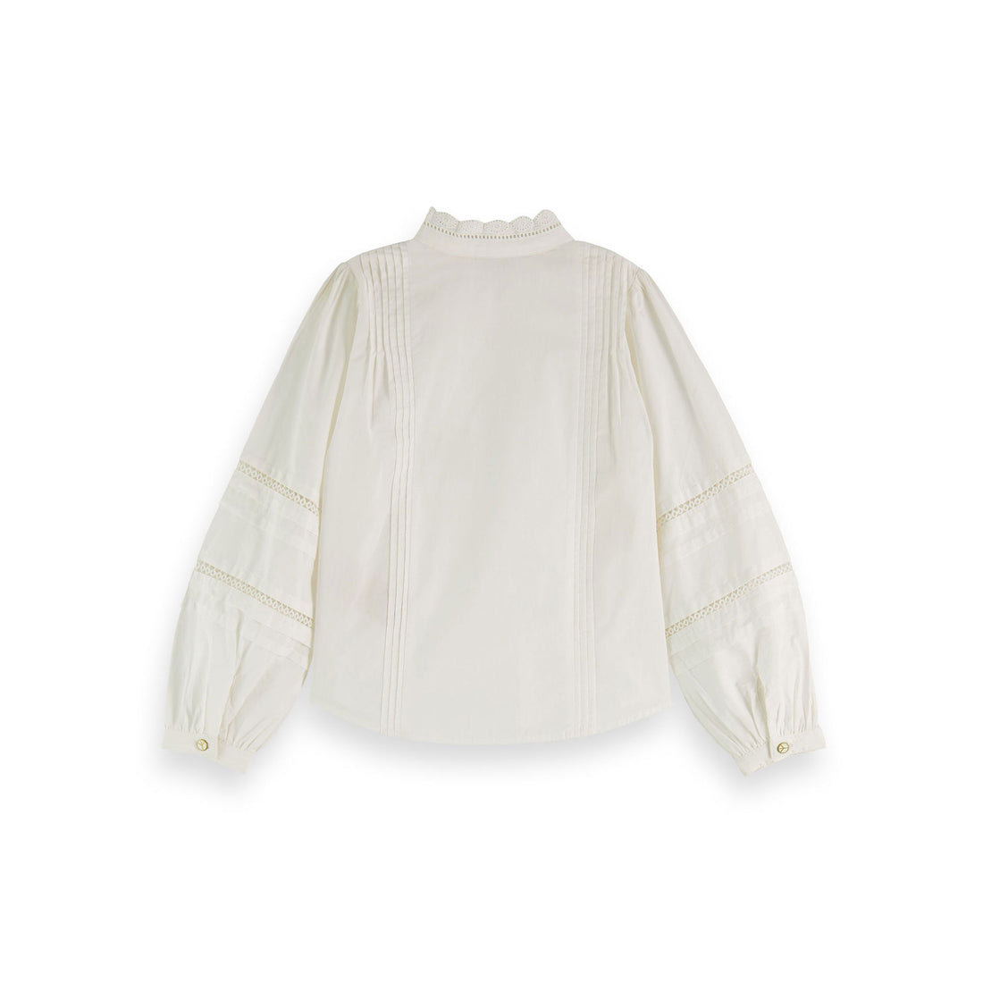 Scotch Shrunk Off White Broderie Anglaise Detail Shirt