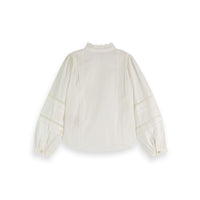 Scotch Shrunk Off White Broderie Anglaise Detail Shirt