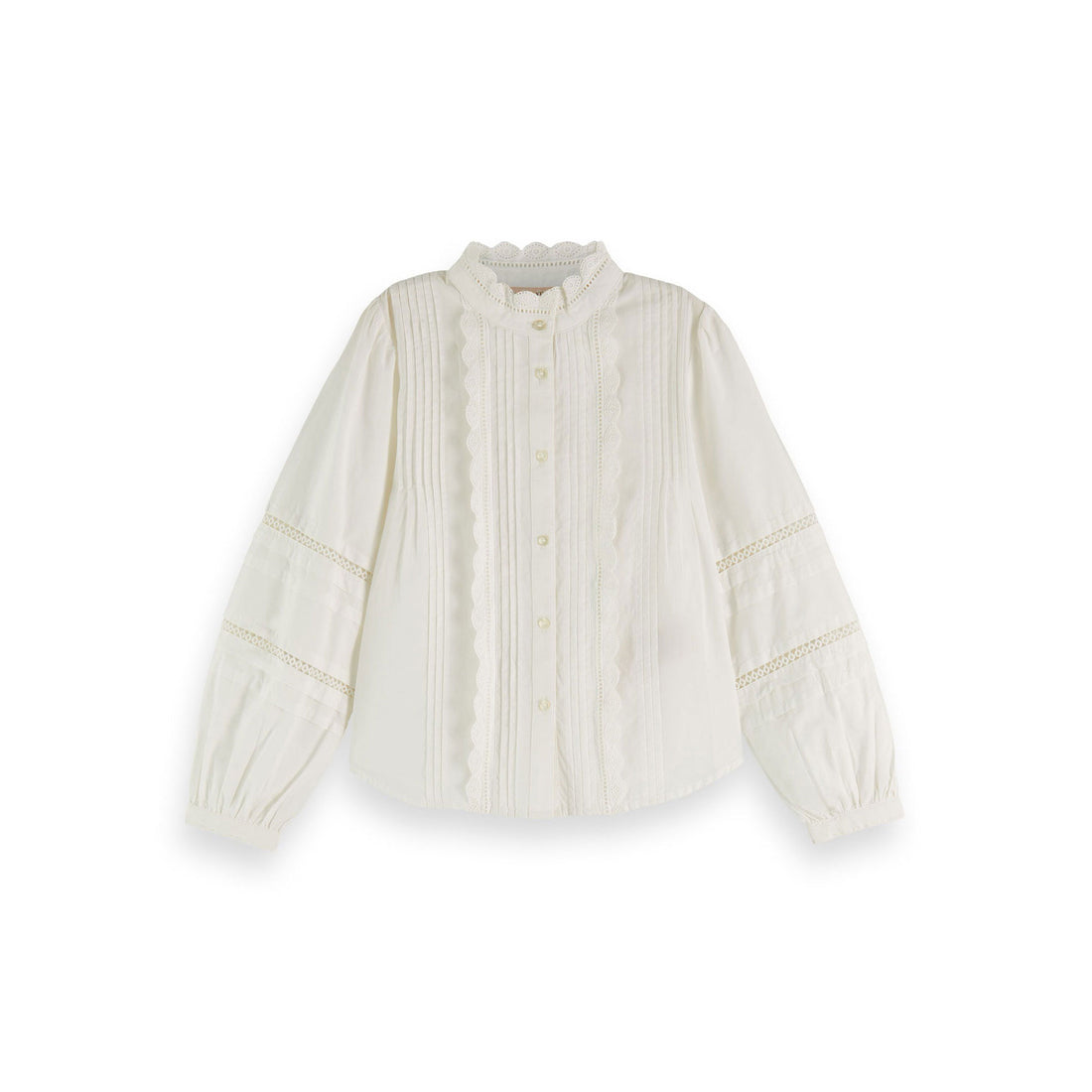 Scotch Shrunk Off White Broderie Anglaise Detail Shirt