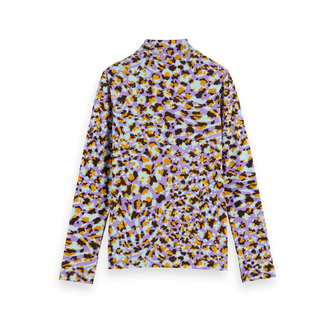 Scotch Shrunk Floral Leopard High Neck Fitted T-Shirt