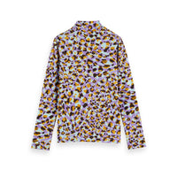 Scotch Shrunk Floral Leopard High Neck Fitted T-Shirt