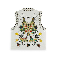 Scotch Shrunk Ecru Oversized Embellished Gilet