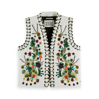 Scotch Shrunk Ecru Oversized Embellished Gilet