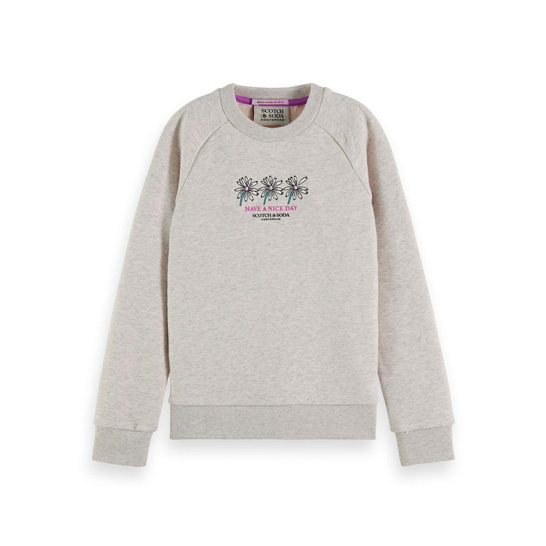 Scotch Shrunk Ecru Regular Fit Artwork Sweatshirt