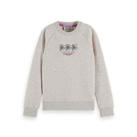 Scotch Shrunk Ecru Regular Fit Artwork Sweatshirt