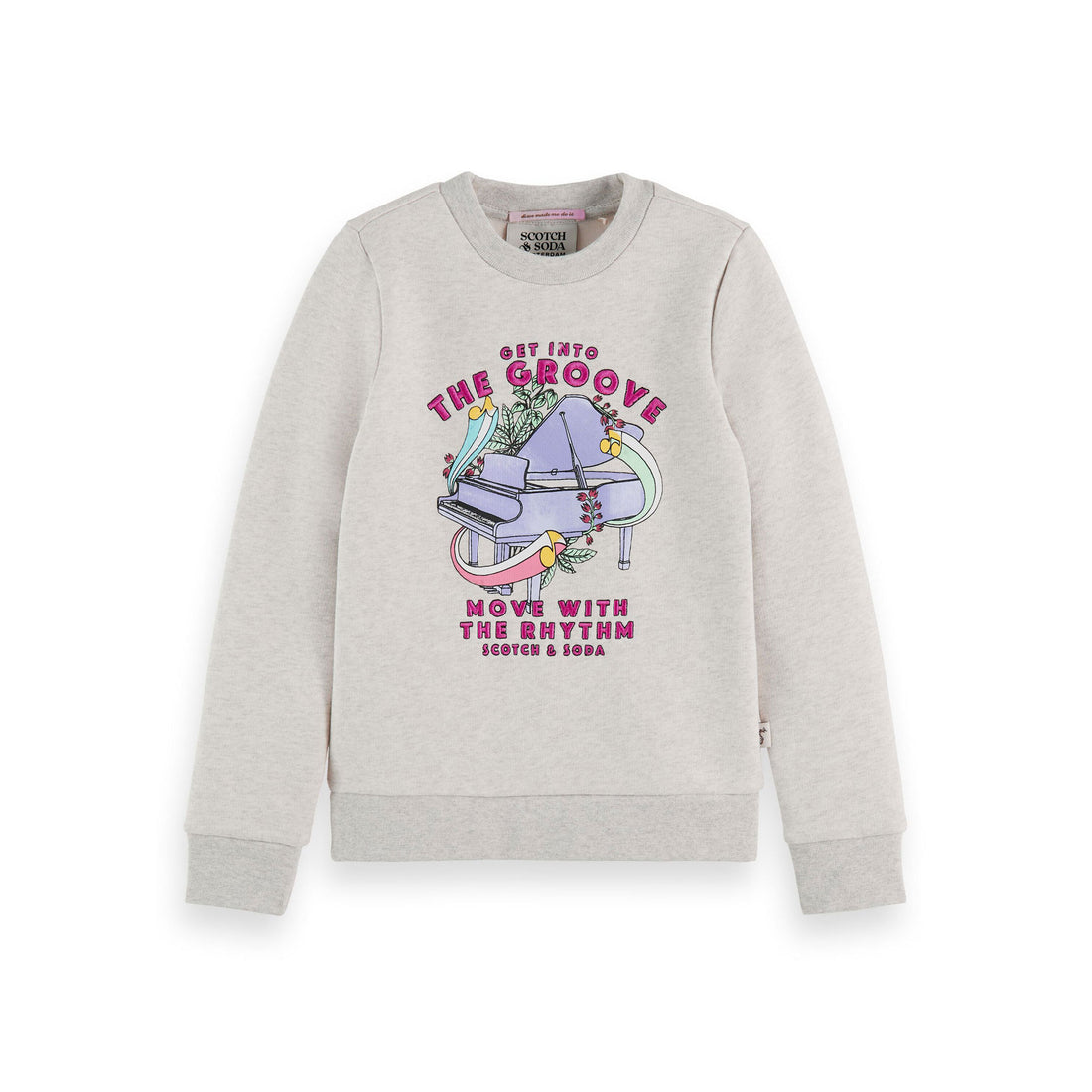 Scotch Shrunk Grey Melange Artwork Sweatshirt