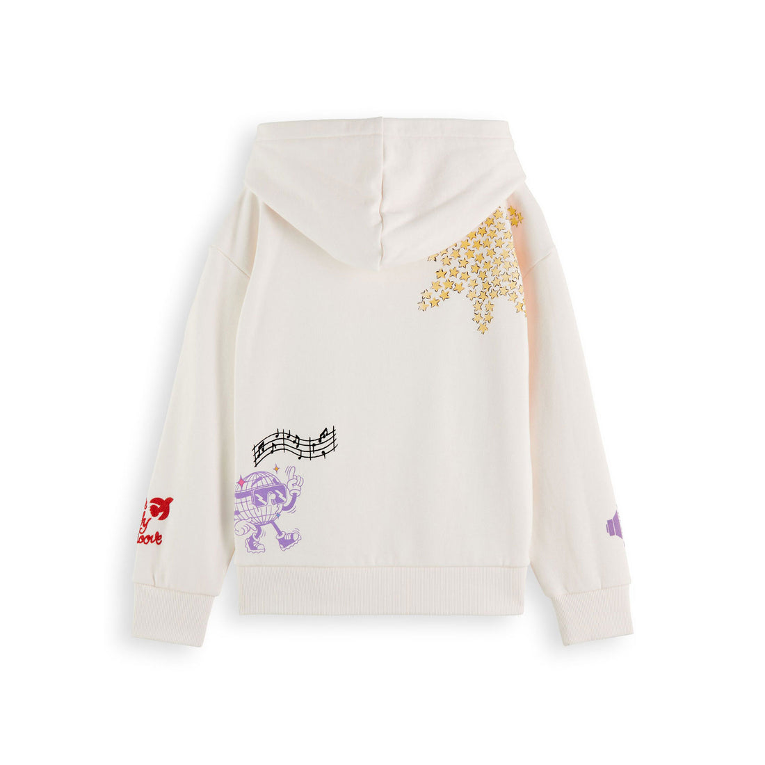 Scotch Shrunk Off White Loose Fit Artwork Hoodie