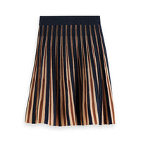 Scotch Shrunk Lurex Striped Pleated Knit Midi Skirt
