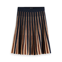 Scotch Shrunk Lurex Striped Pleated Knit Midi Skirt