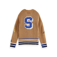 Scotch Shrunk Camel Intarsia Cardigan