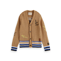 Scotch Shrunk Camel Intarsia Cardigan