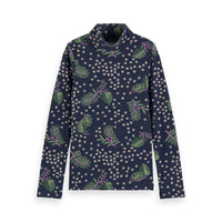 Scotch Shrunk Night Leaf High Neck Fitted T-Shirt