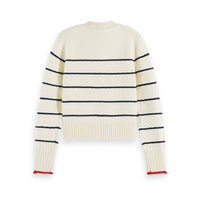 Scotch Shrunk Ecru Button Shoulder Breton Pullover