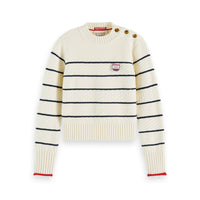 Scotch Shrunk Ecru Button Shoulder Breton Pullover
