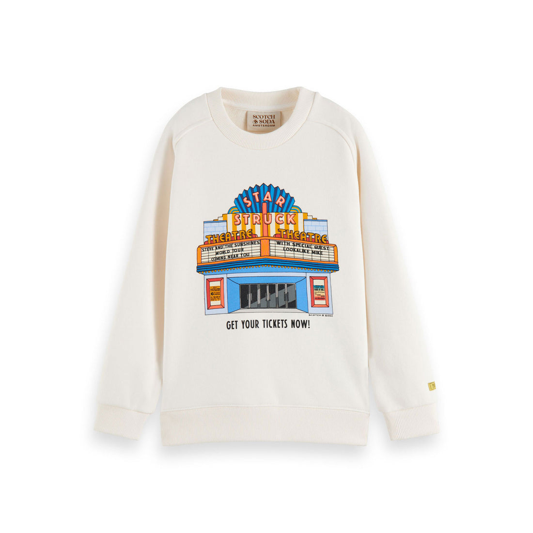 Scotch Shrunk Off White Relaxed Fit Artwork Sweatshirt