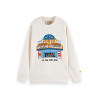 Scotch Shrunk Off White Relaxed Fit Artwork Sweatshirt