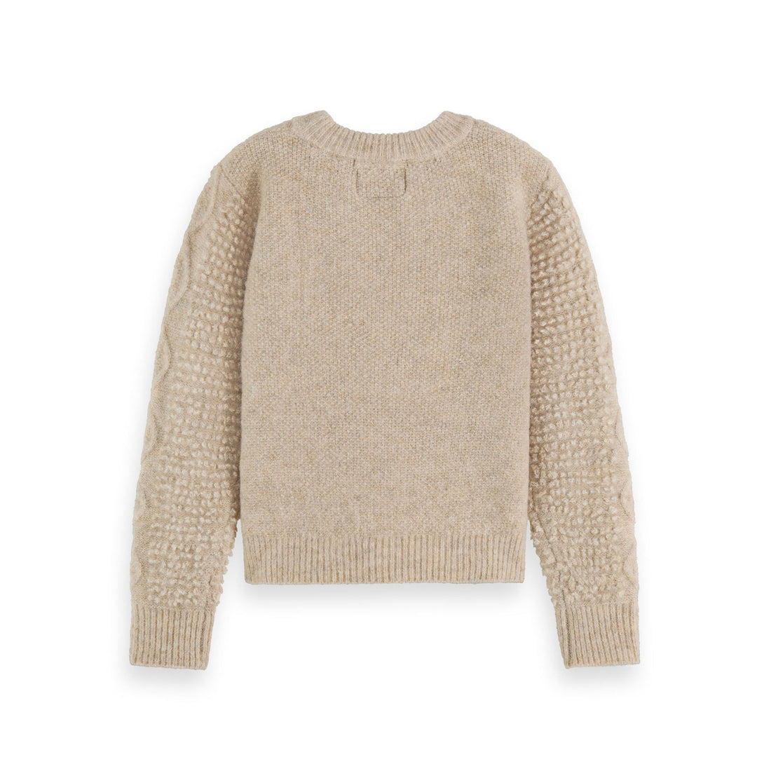 Scotch Shrunk Ecru Melange Cable Knit Pullover