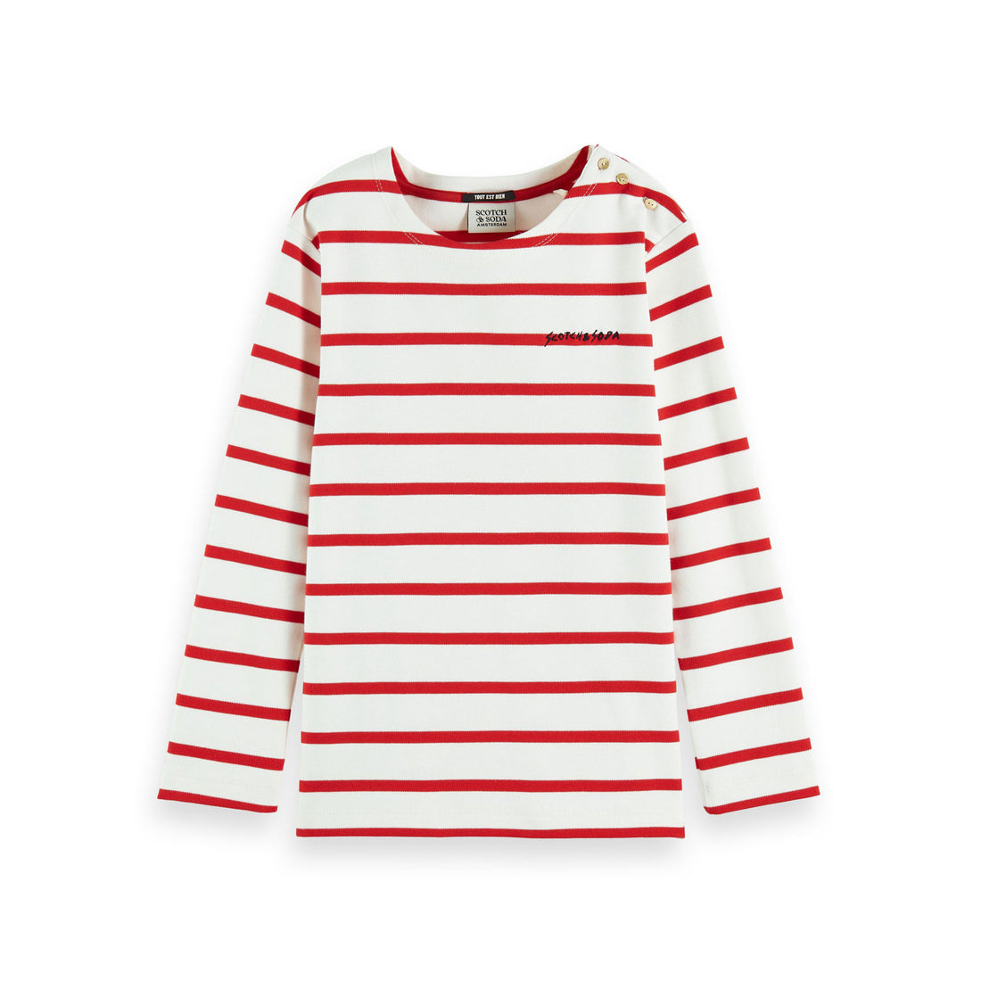 Scotch Shrunk Red Stripe Yarn Dyed T-Shirt