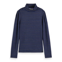 Scotch Shrunk Blue Striped Glitter Shirt