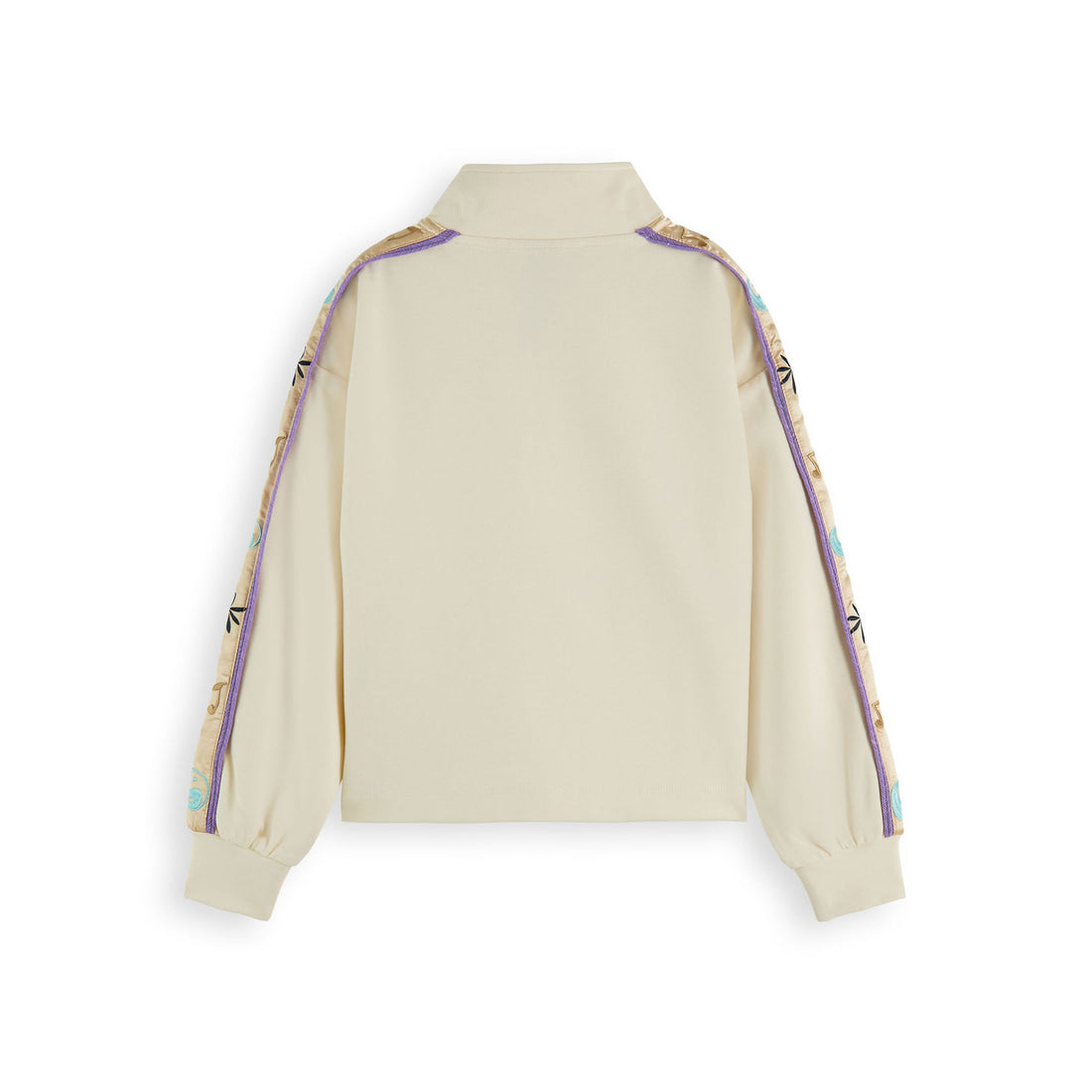 Scotch Shrunk Off White Half Zip Tape Detail Sweatshirt