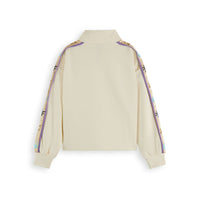 Scotch Shrunk Off White Half Zip Tape Detail Sweatshirt