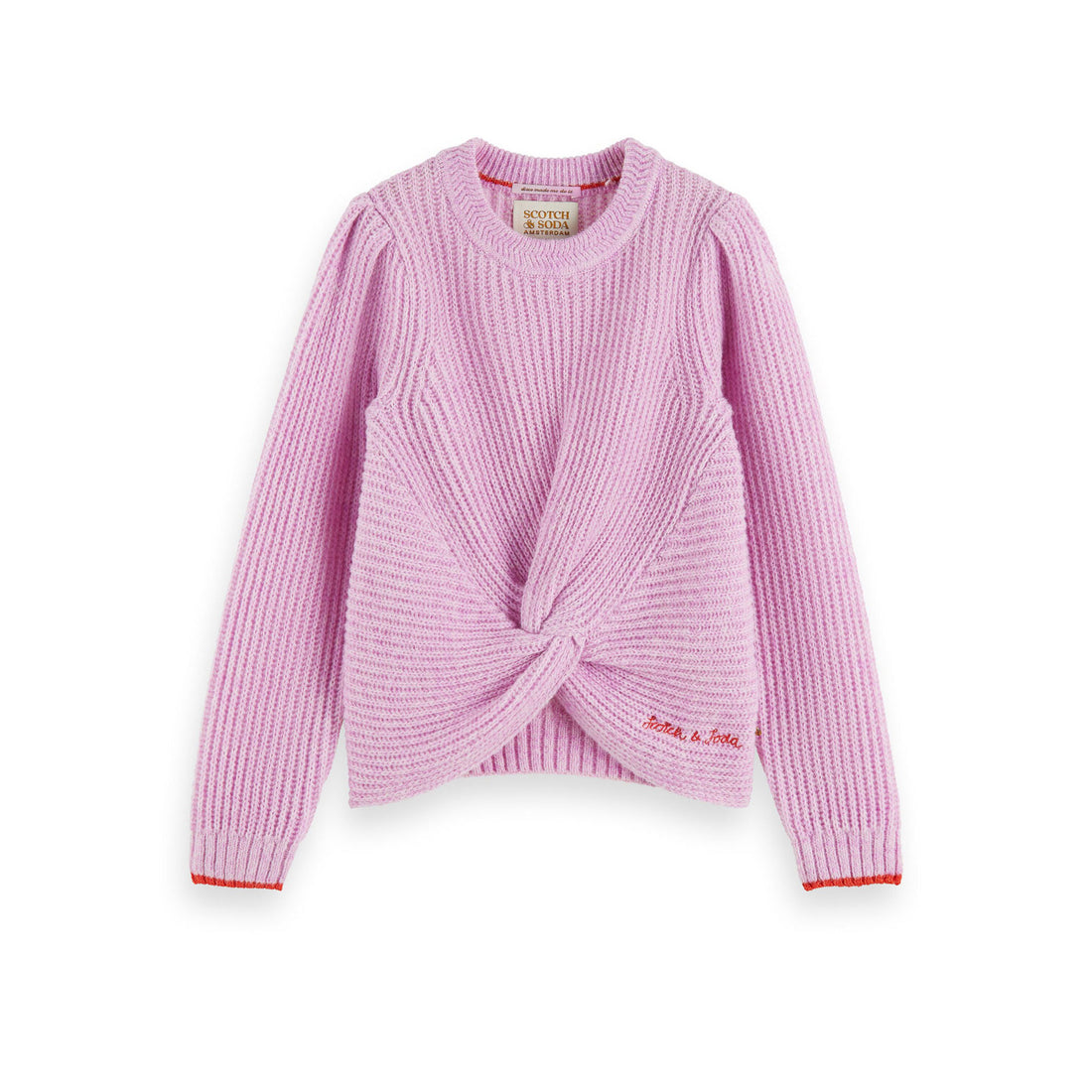 Scotch Shrunk Pink Disco Melange Twisted Pullover