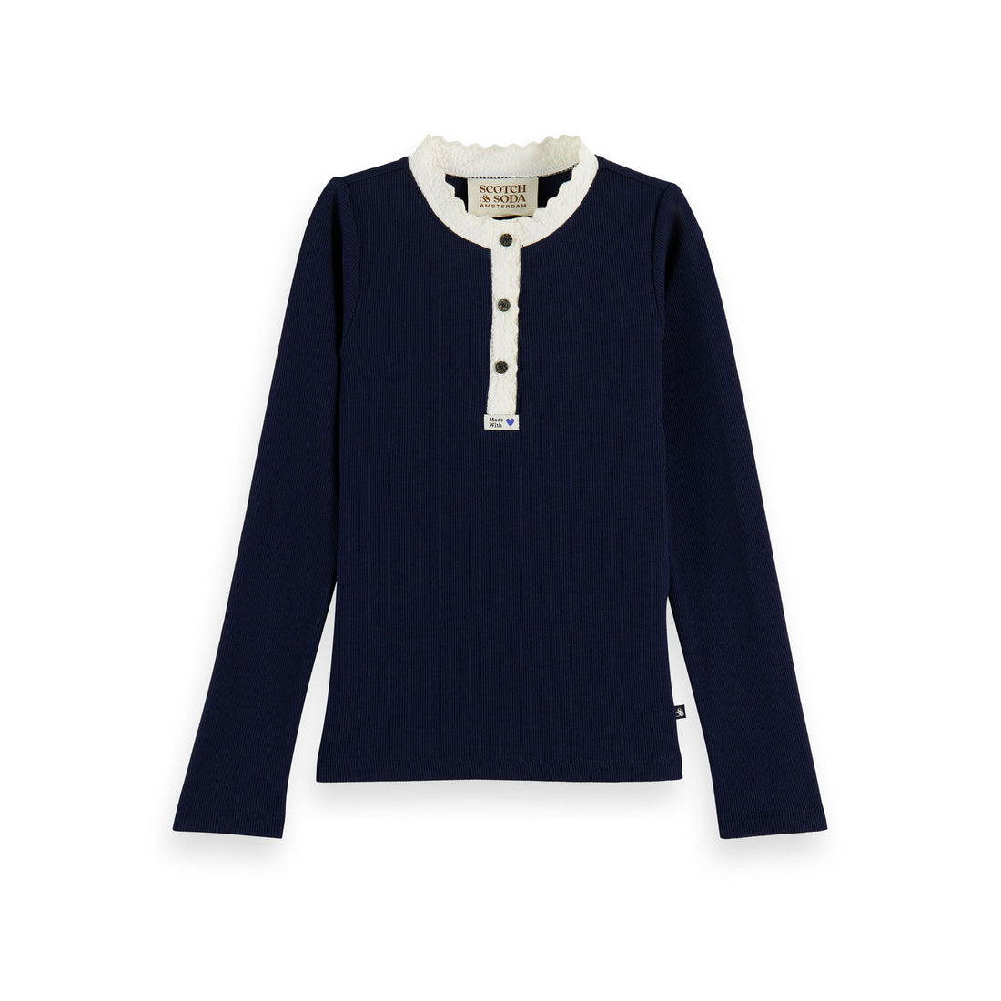 Scotch Shrunk Night Wave Placket Detail T-Shirt