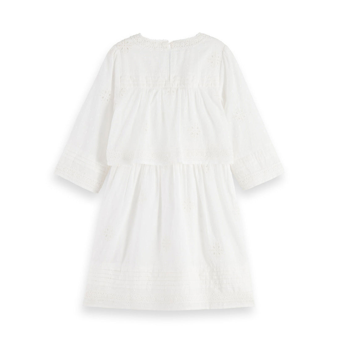 embroidered fit and flare dress Scotch Shrunk Off White Anglaise 3/4 Sleeve Dress – Ladida