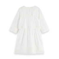 Scotch Shrunk  Off White Anglaise 3/4 Sleeve Dress