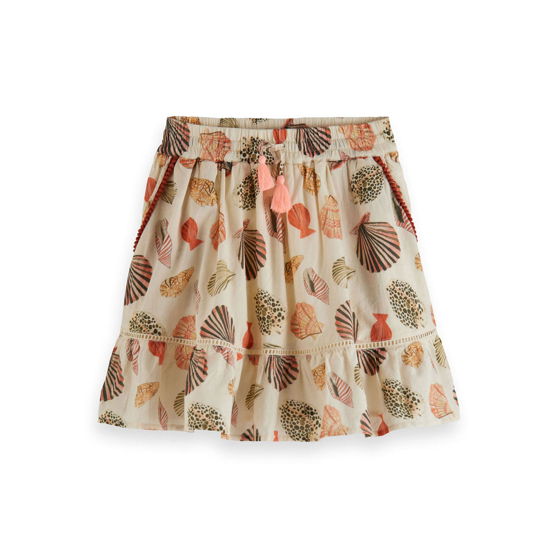 Scotch Shrunk  Shells Allover Pom Pom Skirt