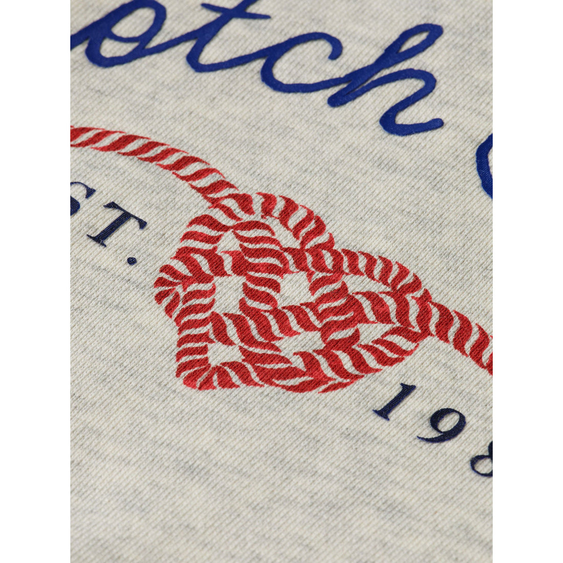 Scotch Shrunk  Light Grey Melange Printed Sweatshirt