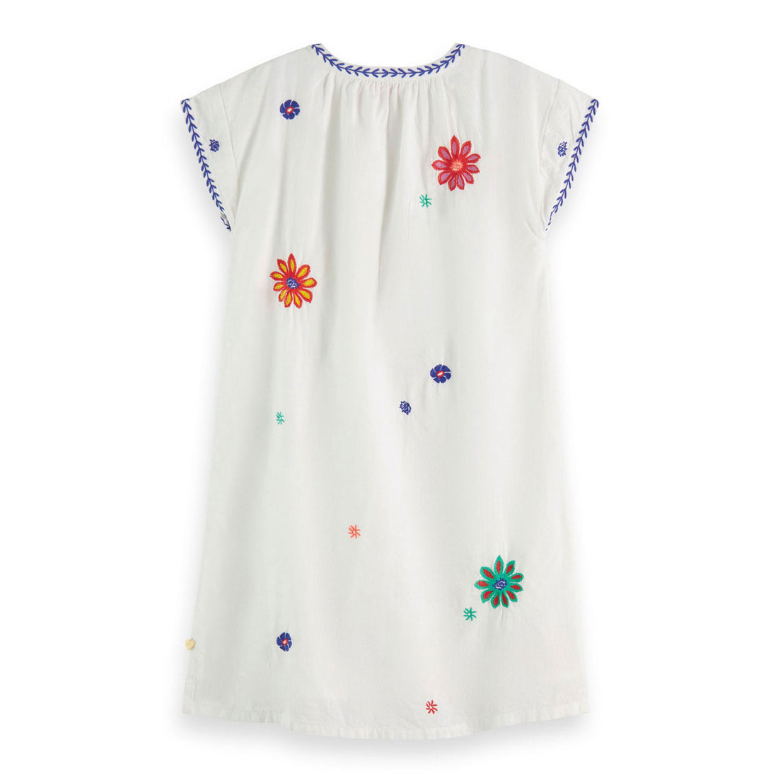 Scotch Shrunk  Off White Flower Embroidered Kaftan Dress