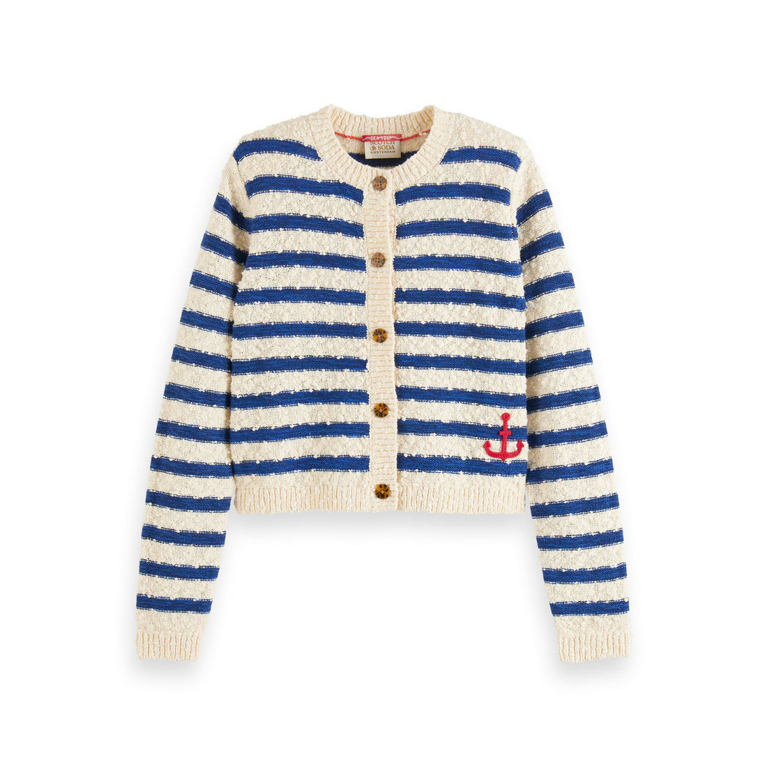 Scotch Shrunk  Breton Stripe Textured Cardigan