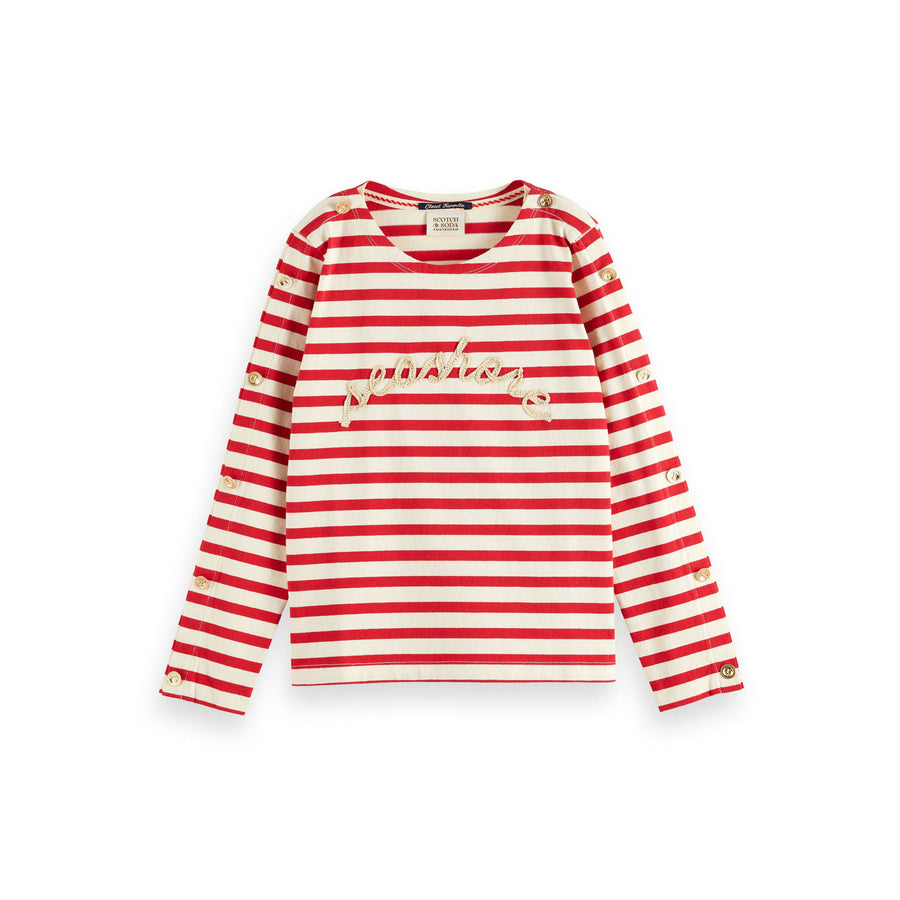 Scotch Shrunk  Anchor Red Bretton Stripe T-Shirt