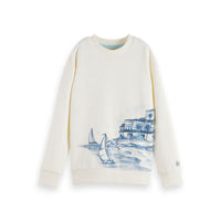 Scotch Shrunk  Off White Artwork Relaxed Sweatshirt