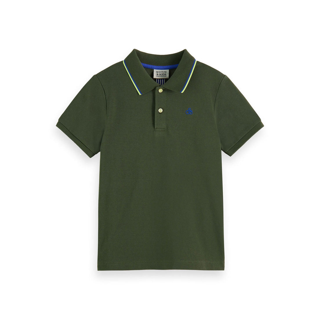 Scotch Shrunk  Seaweed Green Trimmed Pique Polo