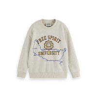 Scotch Shrunk Ecru Logo Carrier Crewneck