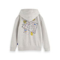 Scotch Shrunk Ecru Zip-Up Artwork Hoodie