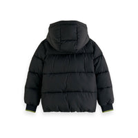 Scotch Shrunk Black Hooded Puffer Jacket